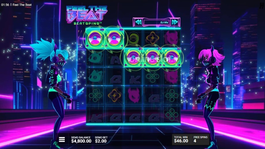 feel the beat slot free spins feature