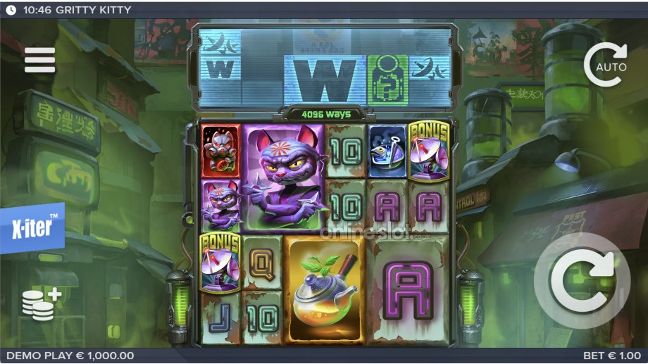 gritty kitty of nitropolis slot base game