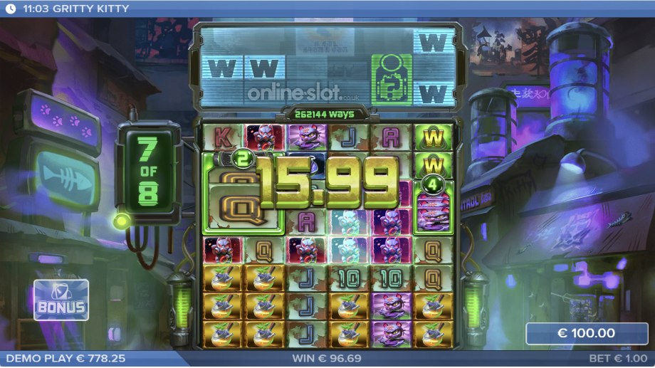 gritty kitty of nitropolis slot free drops feature