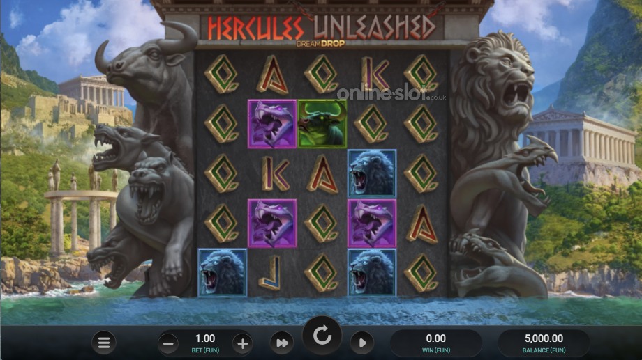 hercules unleashed dream drop slot base game