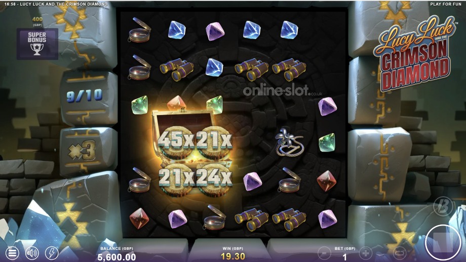 lucy luck and the crimson diamond slot super free spins feature