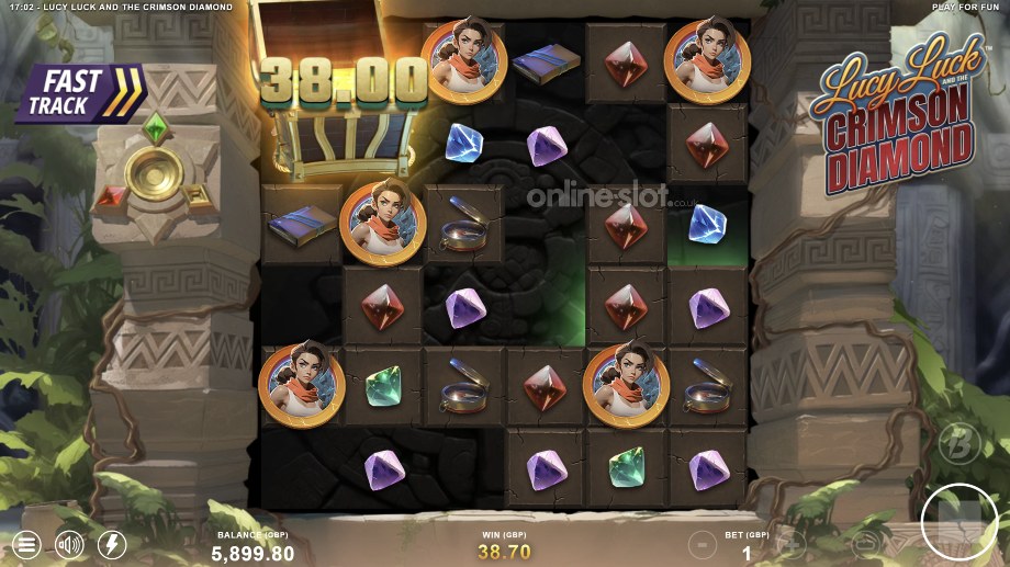 lucy luck and the crimson diamond slot treasure chests feature
