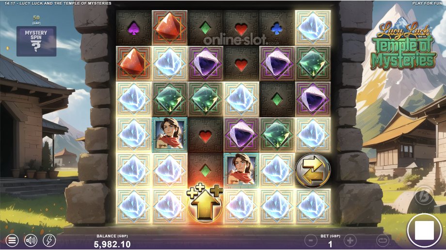 lucy luck and the temple of mysteries slot mystery symbols feature