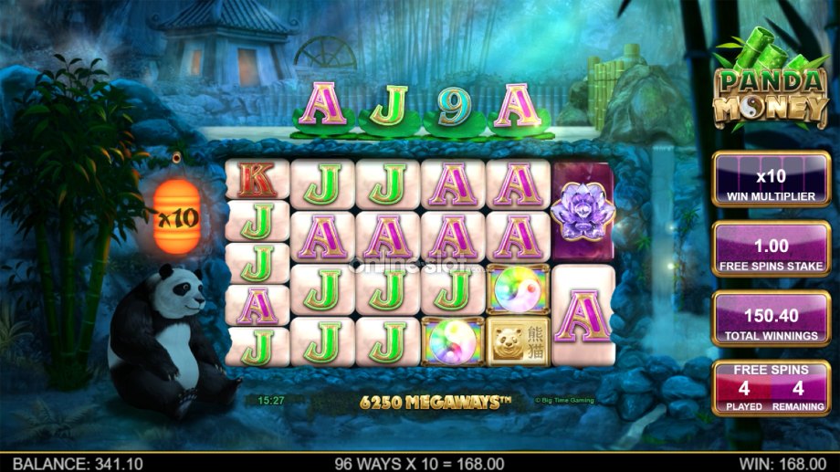 panda money slot free spins feature