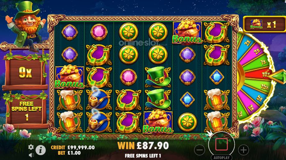 wheel o gold slot free spins feature