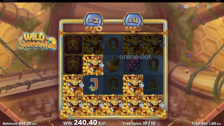 wild swarm 2 slot free spins feature