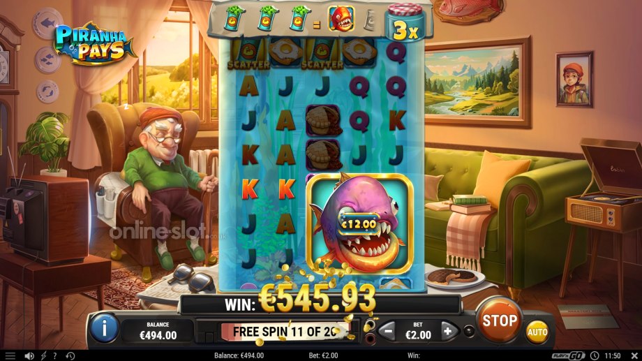 piranha pays slot free spins feature