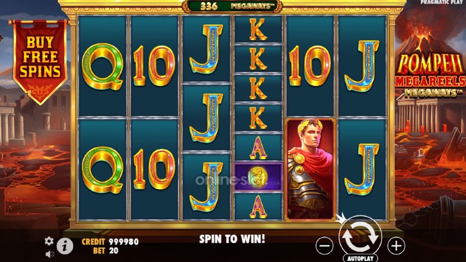 pompeii megareels megaways slot base game