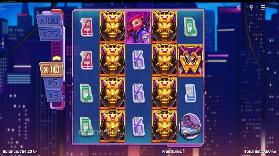 samurais katana slot free spins feature