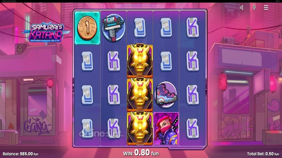 samurais katana slot nudging wilds feature
