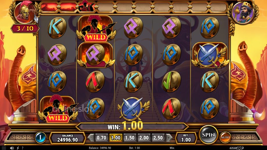 undefeated xerxes slot free spins feature