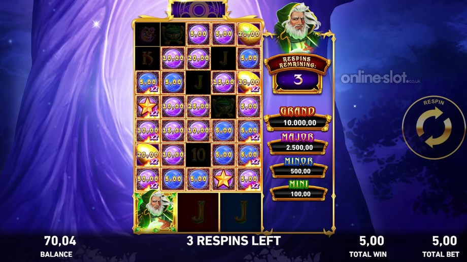 3 wizards slot mega fire blaze hold and respin feature