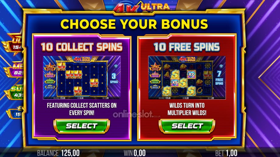 4k ultra gold slot bonus choice