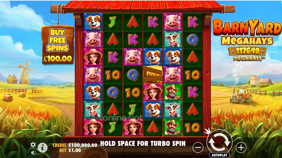 barnyard megahays megaways slot base game