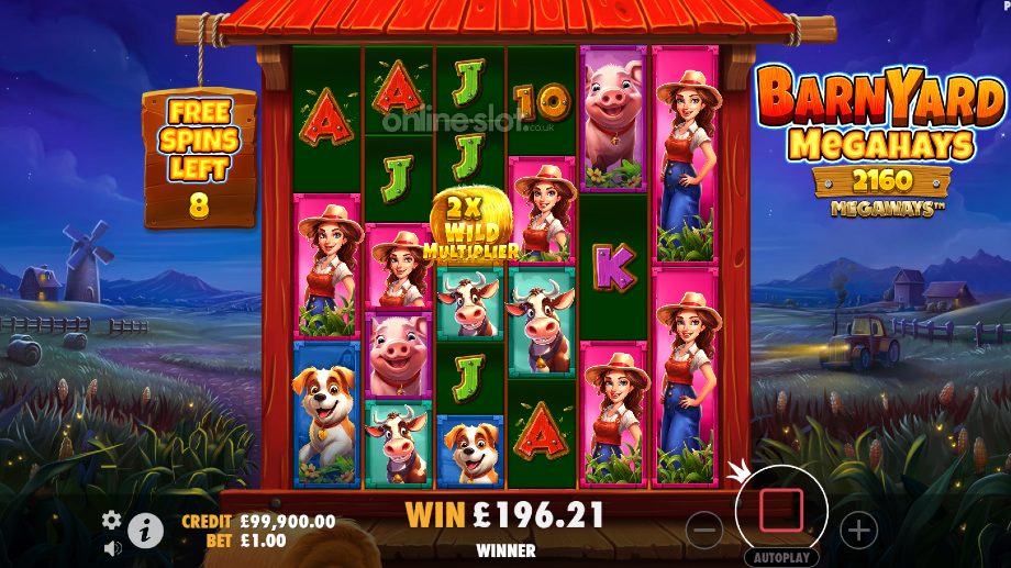 barnyard megahays megaways slot free spins feature