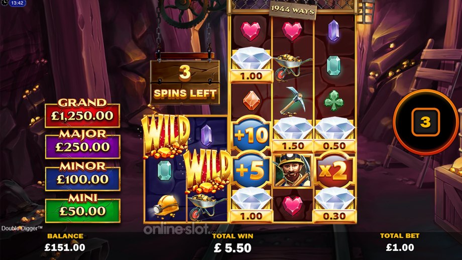 double digger slot free games feature