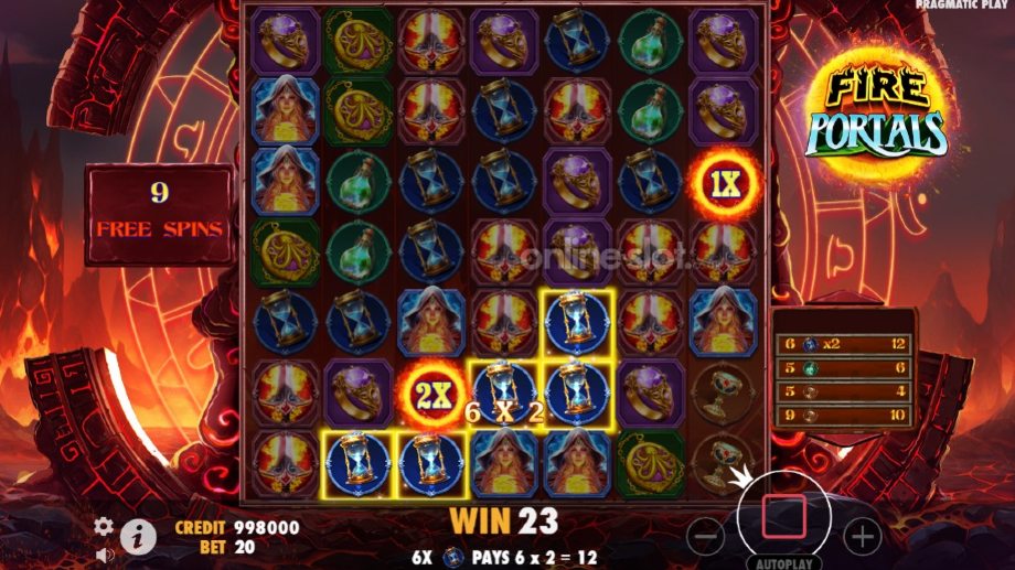 fire portals slot free spins feature