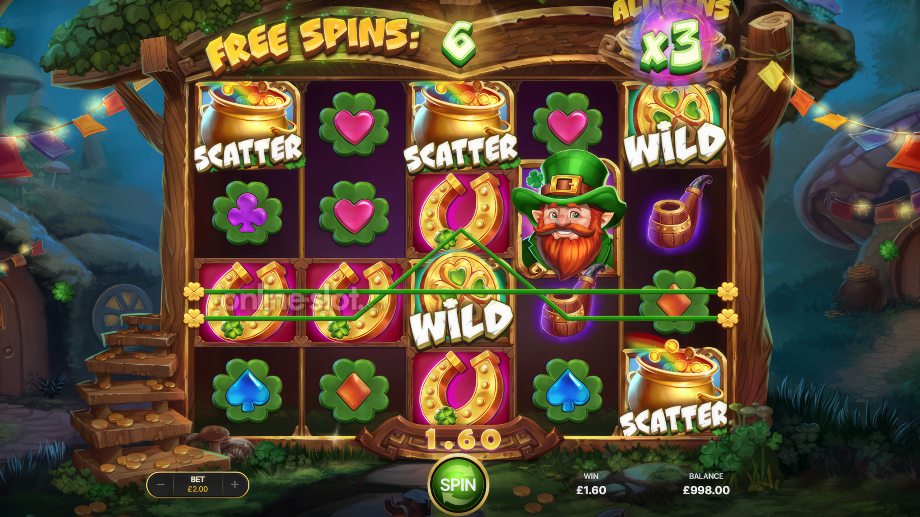 leprechaun joy slot free spins feature