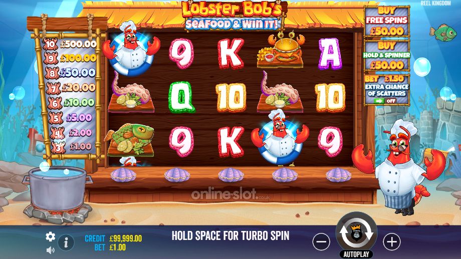 lobster bobs sea food and win it slot base game