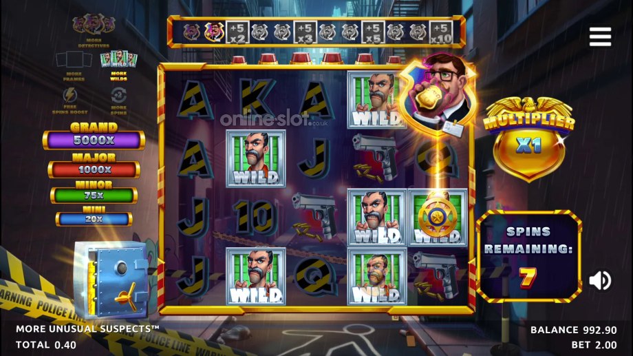 more unusual suspects slot big boss free spins feature