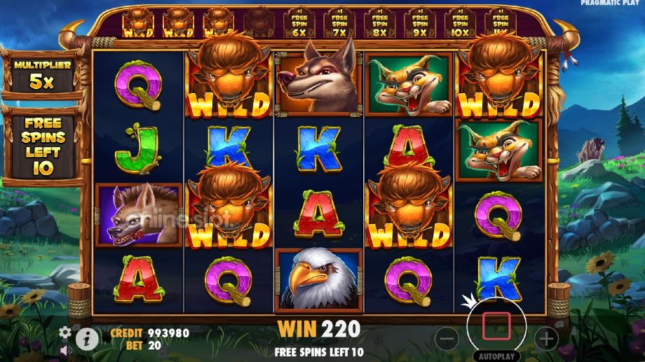 release the bison slot free spins feature