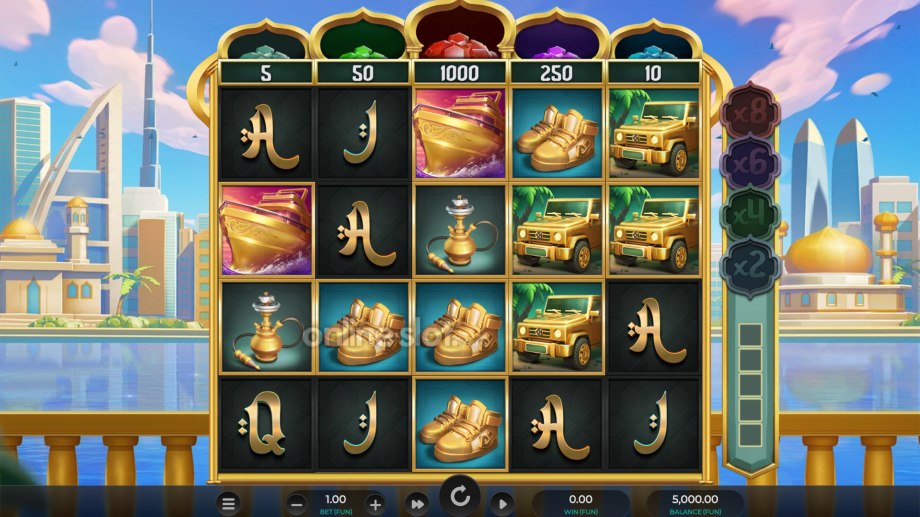 sultan spins slot base game