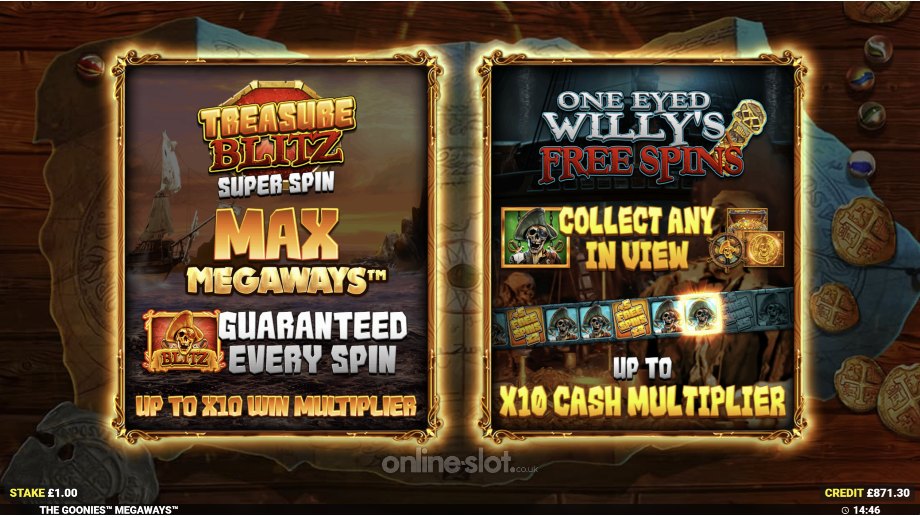 the goonies megaways slot bonus choice