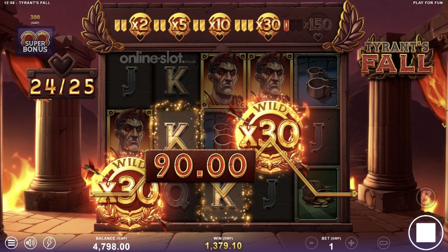 tyrants fall slot super free spins bonus feature