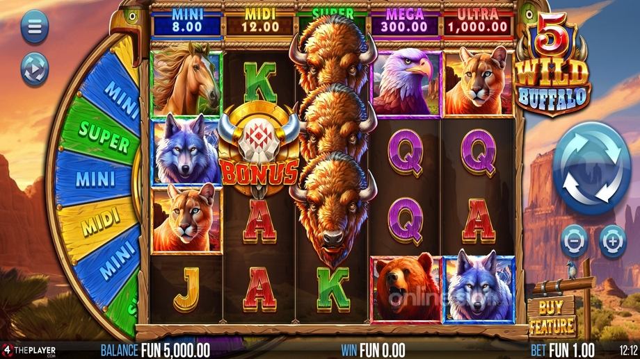 5 wild buffalo slot base game