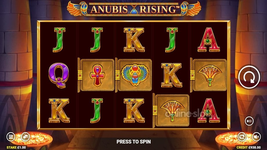 anubis rising slot base game