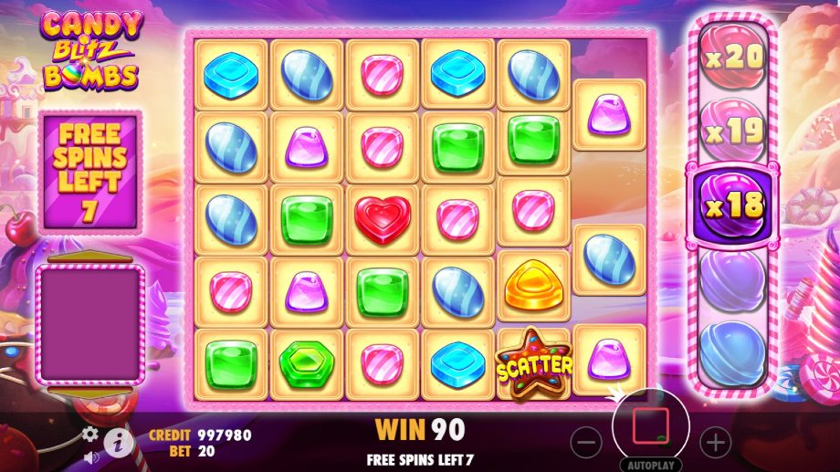 candy blitz bombs slot free spins feature