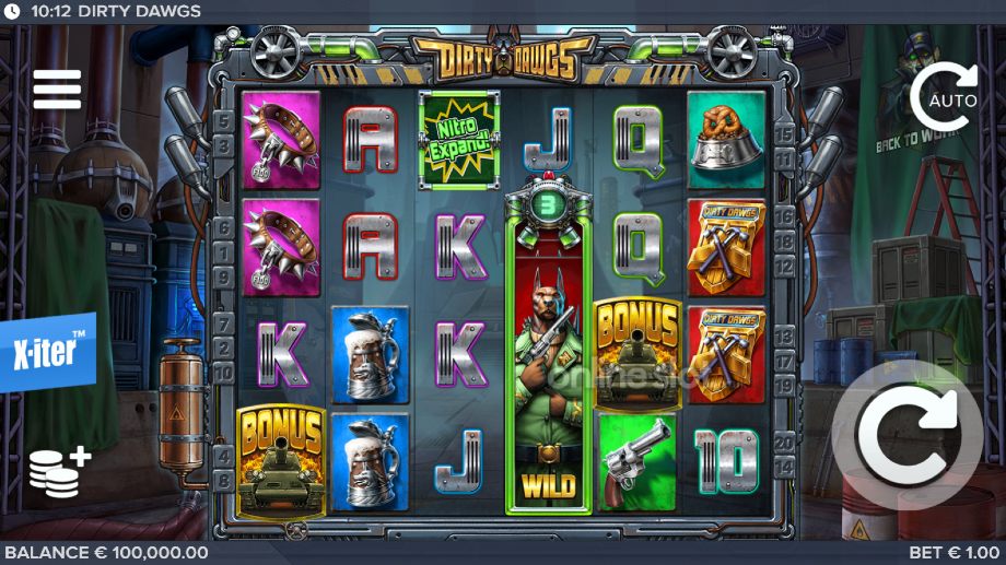 dirty dawgs of nitropolis slot base game