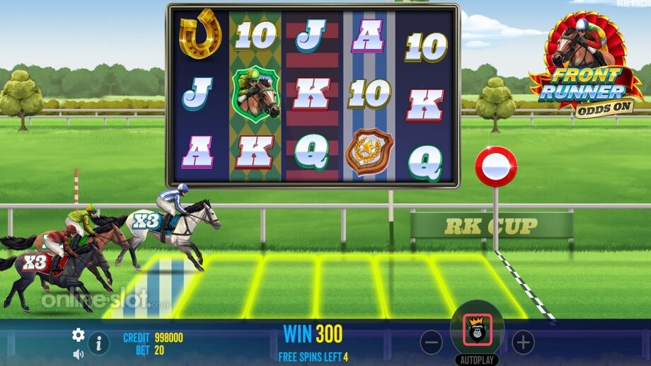 front runner odds on slot free spins feature