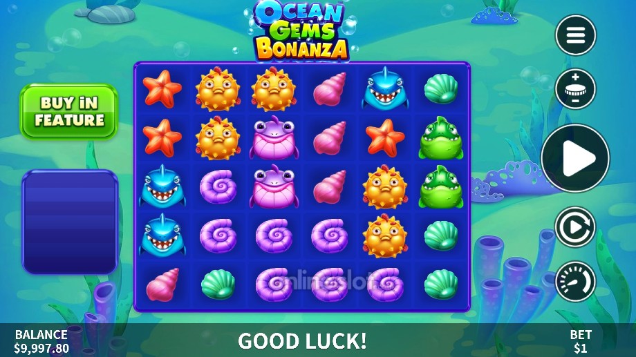 ocean gems bonanza slot base game