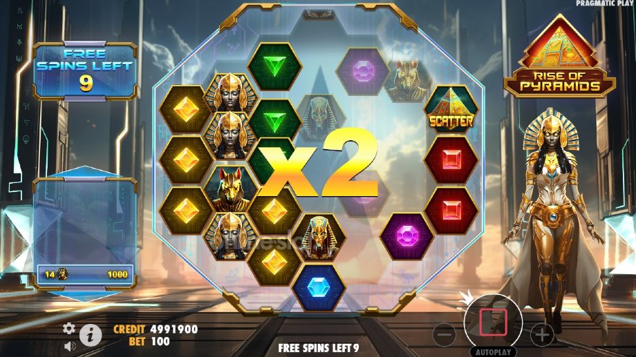 rise of pyramids slot free spins feature
