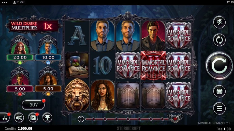 immortal romance 2 slot base game