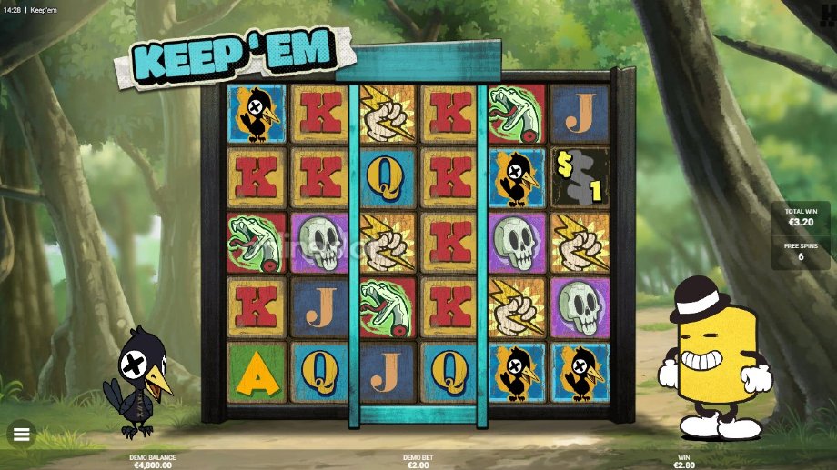 keep em slot free spins feature