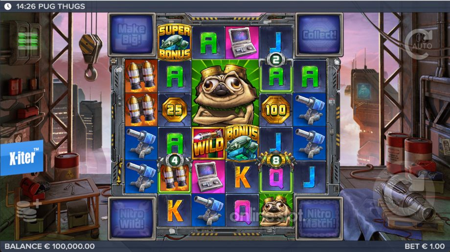 pug thugs of nitropolis slot base game