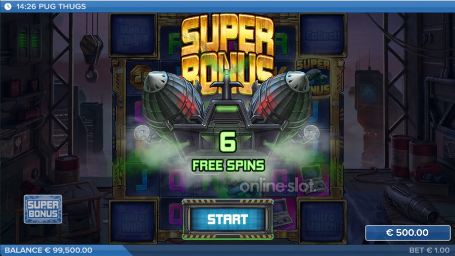 pug thugs of nitropolis slot super bonus feature
