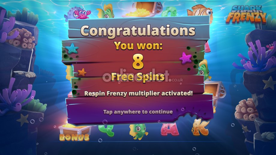 shark frenzy free spins