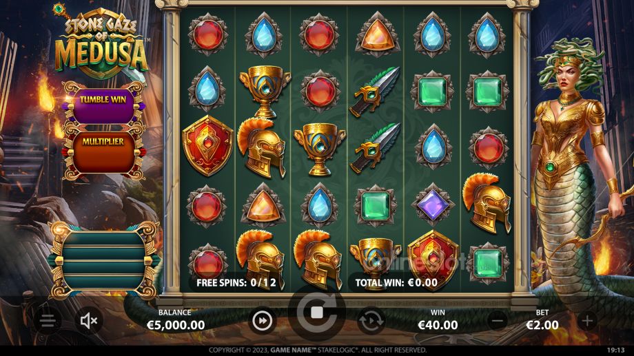 stone gaze of medusa slot free spins feature