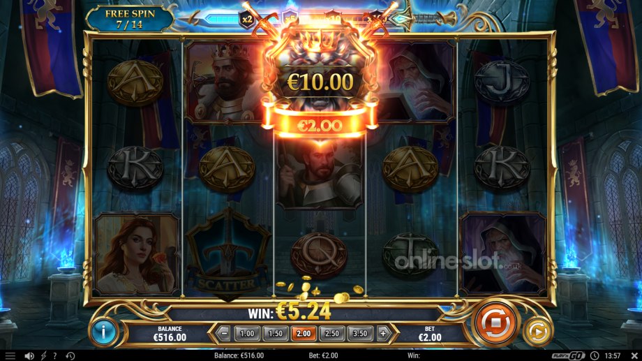 the sword and the grail excalibur slot free spins feature