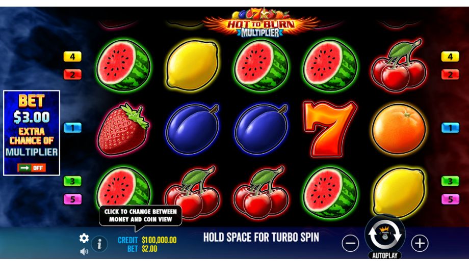 Hot to Burn Multiplier slot basegame