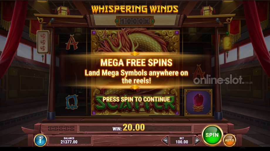 Whispering Winds free spins slot