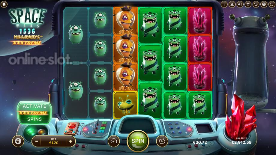 space wars megaways xxxtreme slot base game