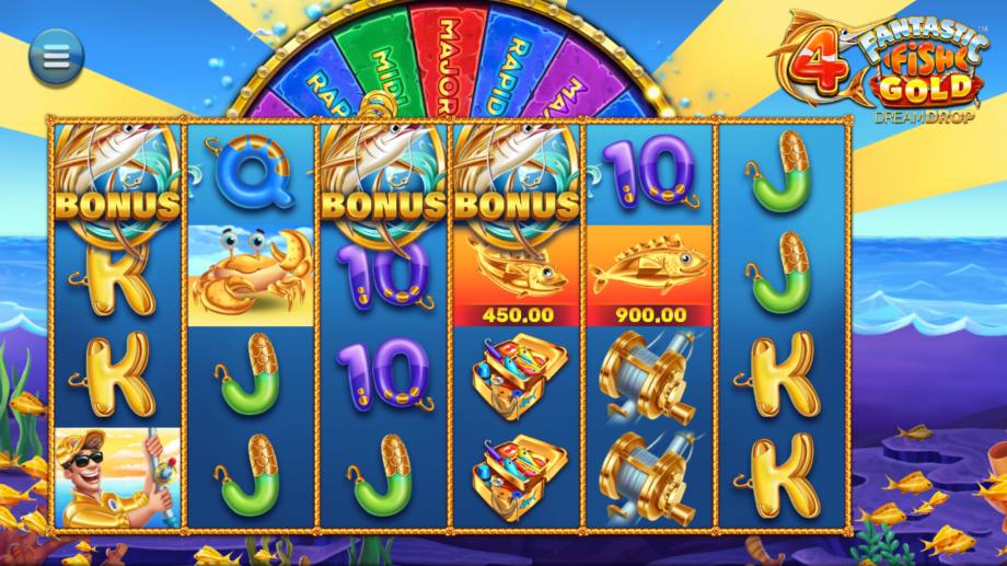 4 Fantastic Fish Gold Dream Drop slot respin bonus