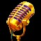 Crank it up slot Retro microphone symbol