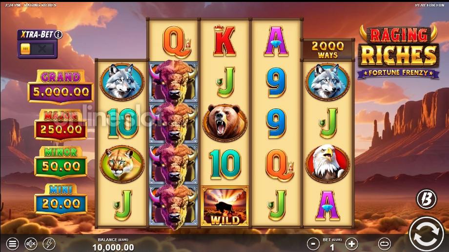 Raging Riches slot basegame