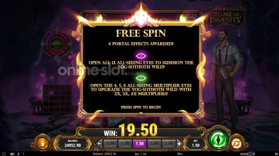 Rich Wilde and the Tome of Insanity slot freespins