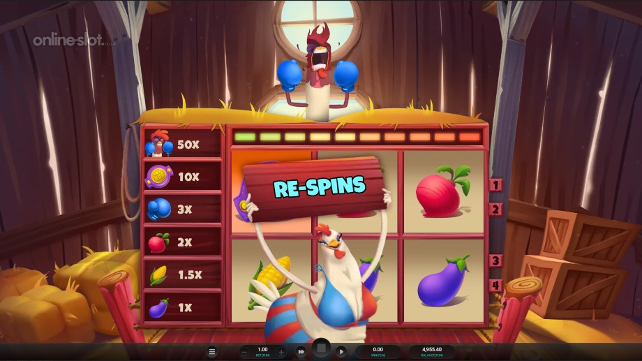 feather fury slot multiplier respins